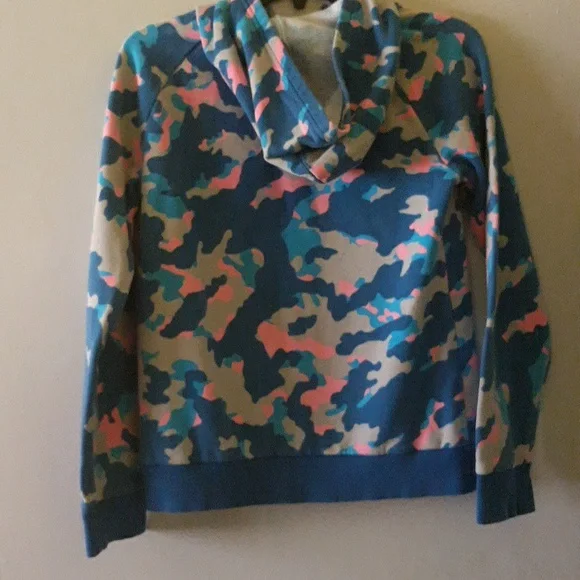 Under Armour Blue Camo Hoodie with Pink and White - Picture 2 of 7
